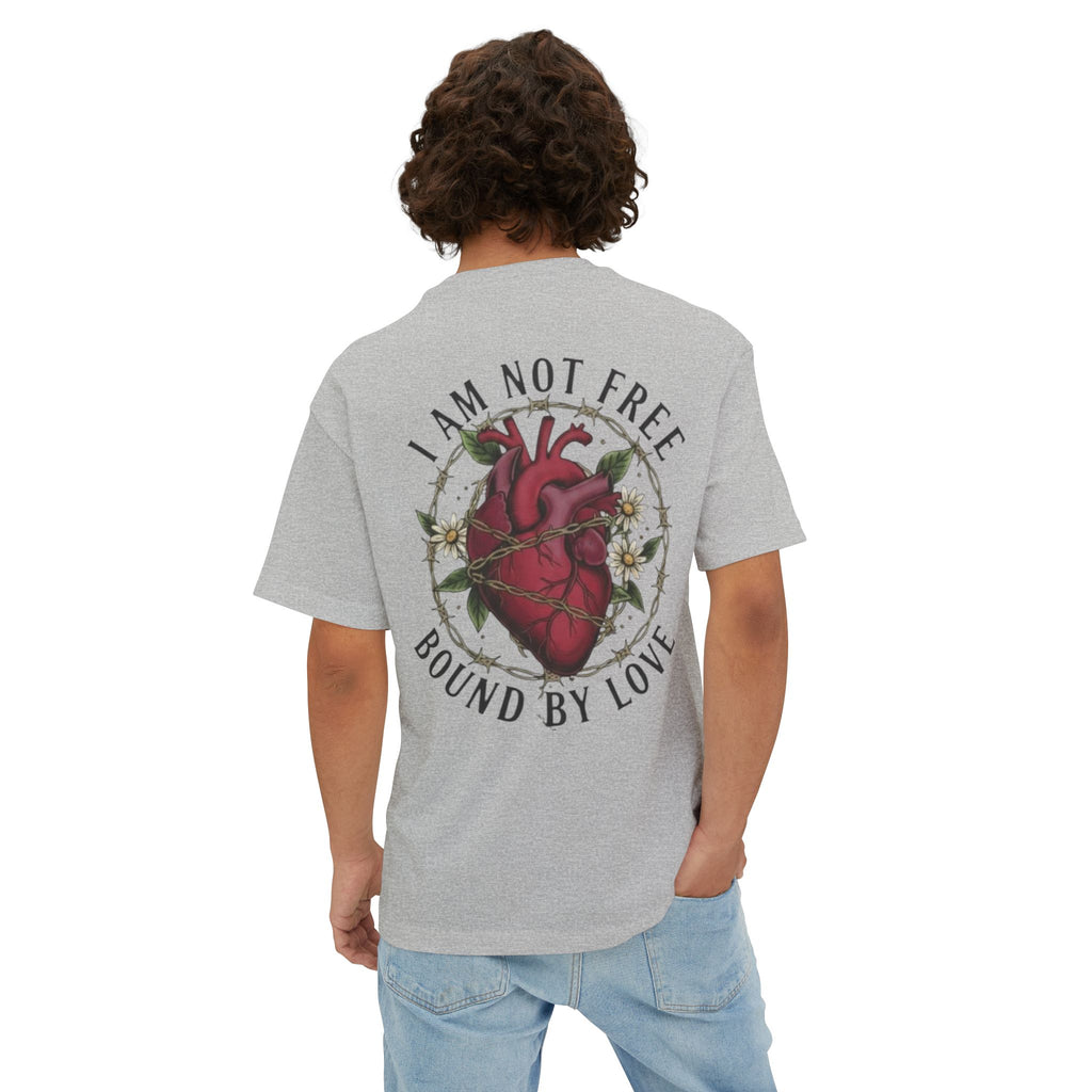 Unisex Oversized Boxy T-Shirt – I Am Not Free / Bound by Love | RollaRoyal