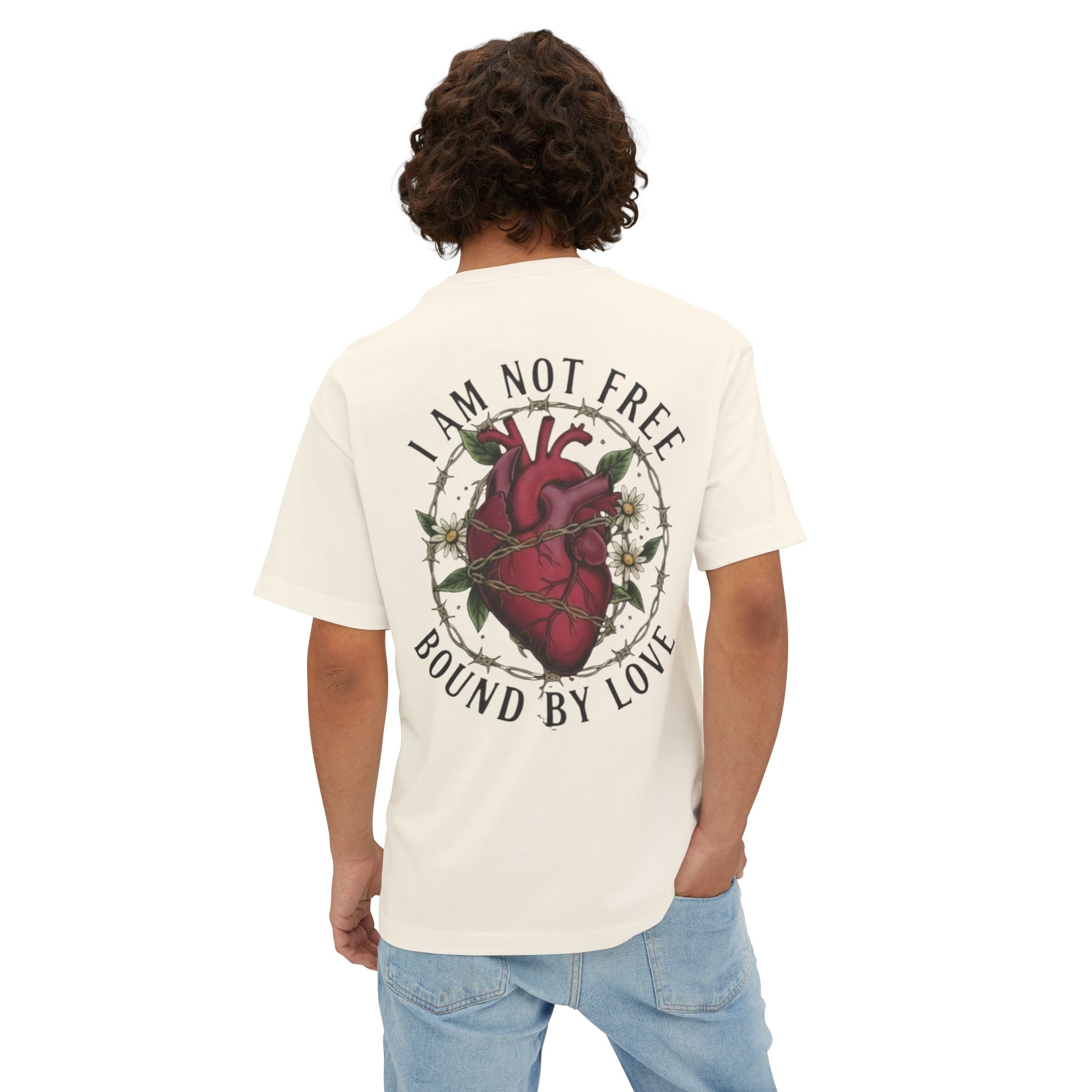 Unisex Oversized Boxy T-Shirt – I Am Not Free / Bound by Love | RollaRoyal