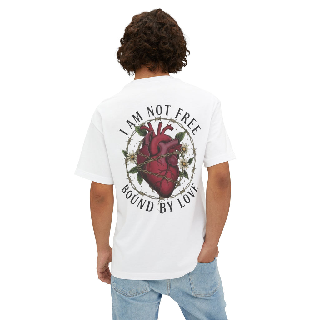 Unisex Oversized Boxy T-Shirt – I Am Not Free / Bound by Love | RollaRoyal