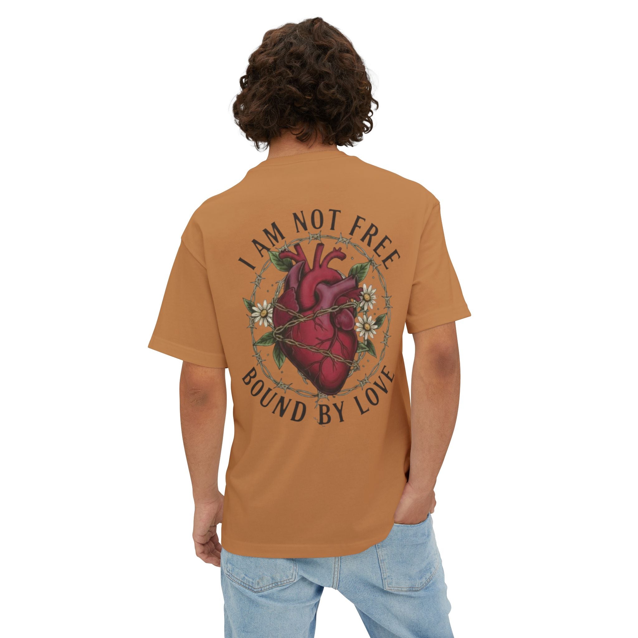 Unisex Oversized Boxy T-Shirt – I Am Not Free / Bound by Love | RollaRoyal