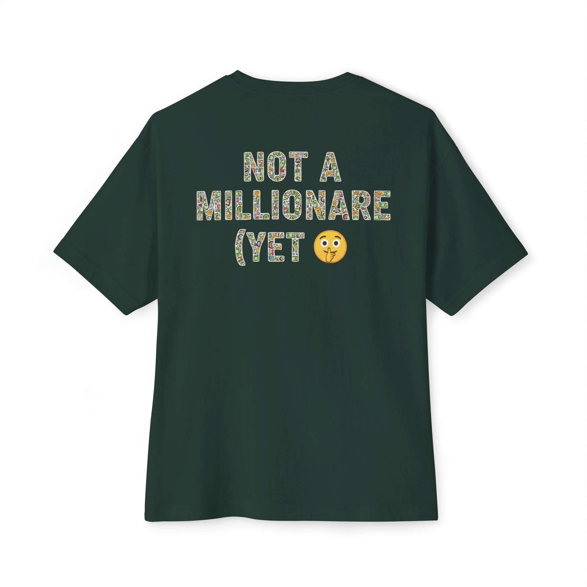 Oversized boxy graphic t-shirt “Not a Millionaire (Yet)” RollaRoyal
