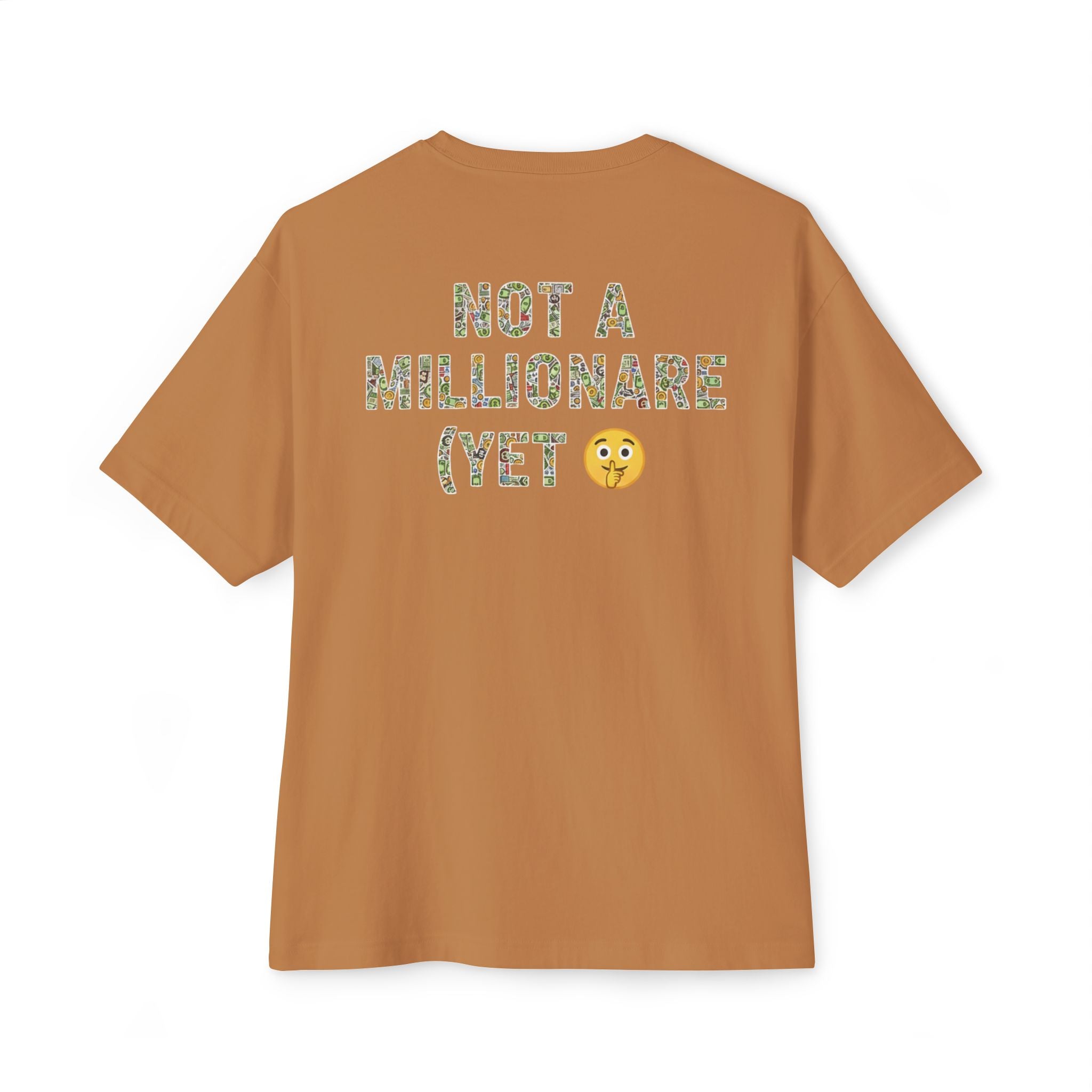 Oversized boxy graphic t-shirt “Not a Millionaire (Yet)” RollaRoyal