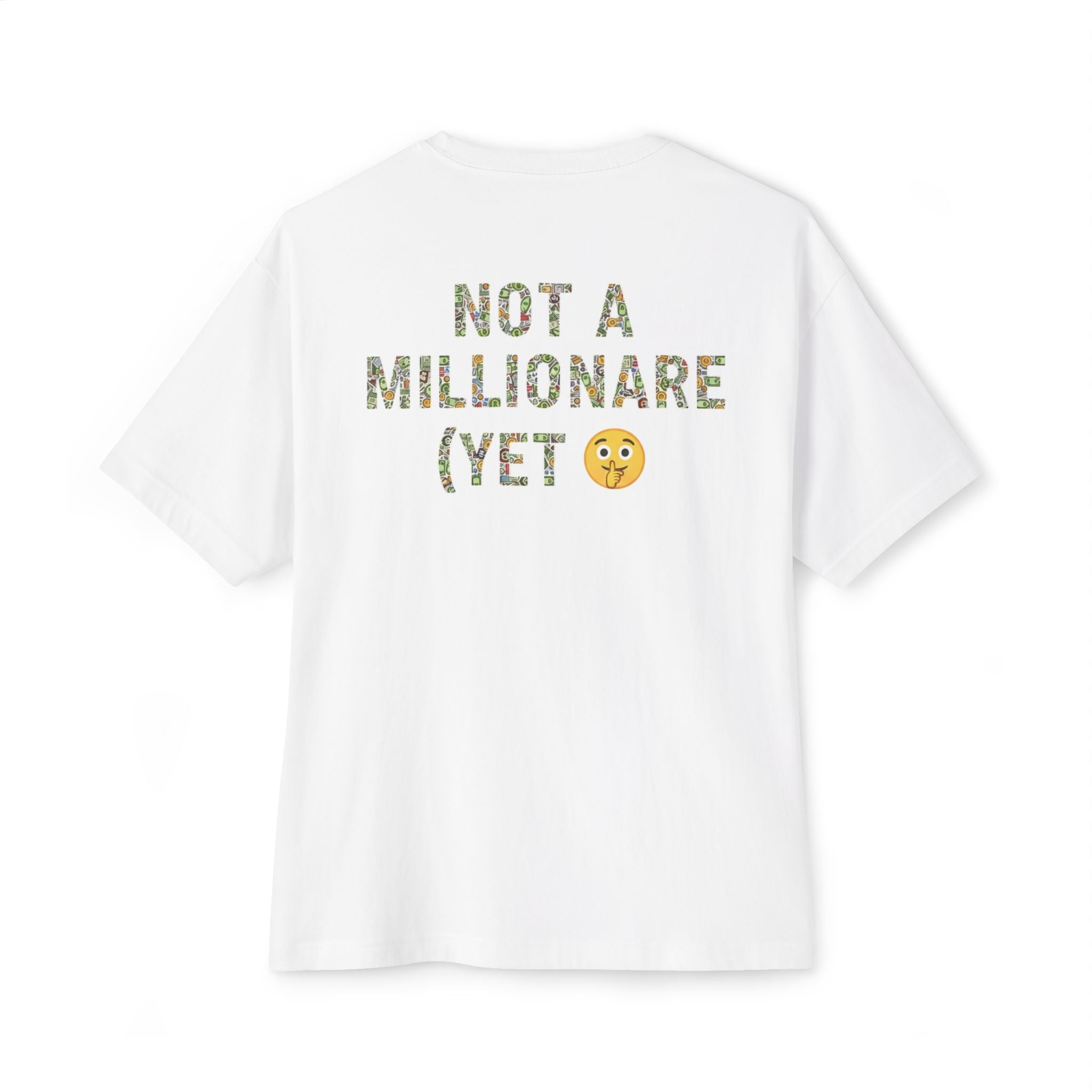 Oversized boxy graphic t-shirt “Not a Millionaire (Yet)” RollaRoyal